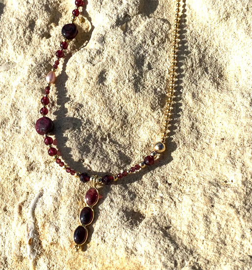 Collier TRIBALI Rouge sanguin - Grenat - MTFORJEL
