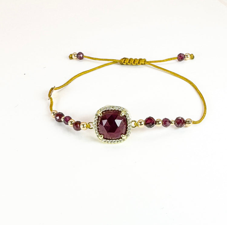 Bracelet PAVIMENTA n°2 Bordeaux - Grenat - MTFORJEL
