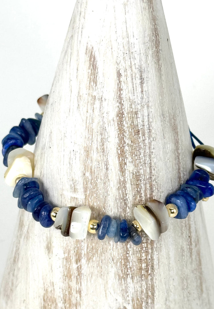 Bracelet LILI CUNCHI n°2 Bleu foncé - Cyanite - MTFORJEL