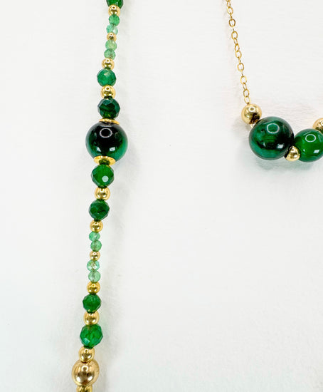 Collier FOGLIA double rang  Vert - Jade - MTFORJEL