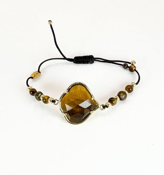 Bracelet PÉTALÉ Marron - Oeil de tigre - MTFORJEL