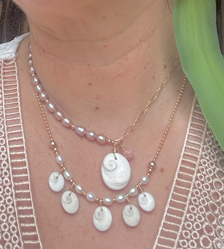 Collier 5 Oeil de Sainte Lucie sur chaîne en or lamibé - MTFORJEL