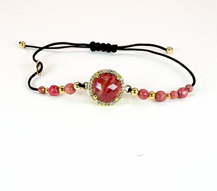 Bracelet PAVIMENTA n°1 Vieux Rose - Rhodonite - MTFORJEL