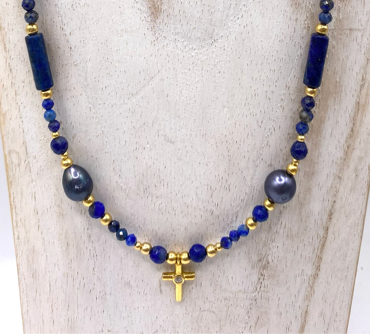 Collier FERVORE n°2 Bleu - Lapis Lazuli - MTFORJEL