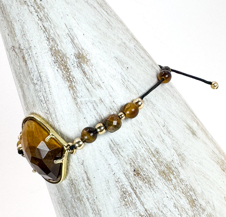 Bracelet PÉTALÉ Marron - Oeil de tigre - MTFORJEL