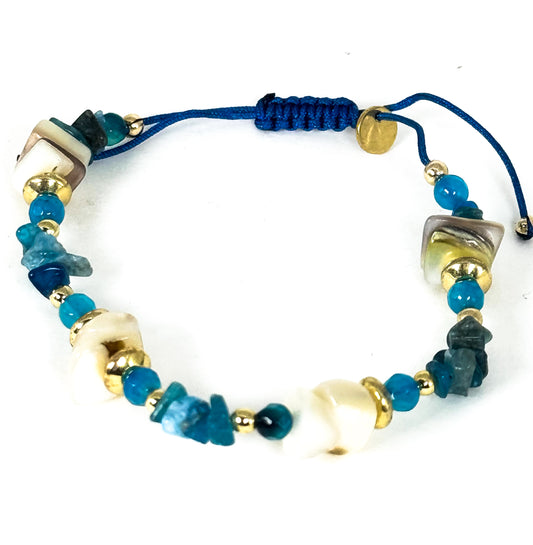 Bracelet LILI CUNCHI n°2 Bleu vibrant - Apatite - MTFORJEL