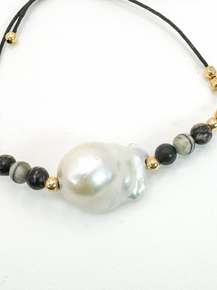 Bracelet SENZA Noir - Pierre de soie noire - MTFORJEL