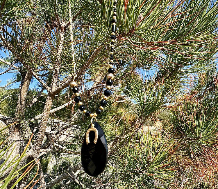 Collier FERRU - Onyx et obsidienne - MTFORJEL