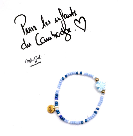 Capsule humanitaire pour les enfants du Cambodge.  Bracelet élastique pour les grandes et les petites