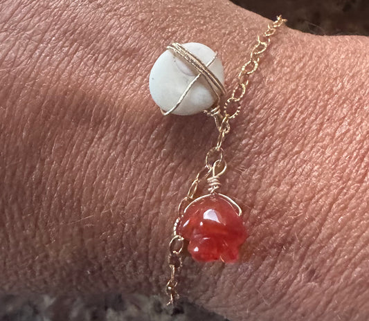 Bracelet Œil de Sainte Lucie | Or et Cornaline - MTFORJEL