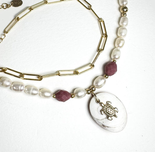 Collier Œil de Sainte Lucie | Tarta' Rhodonite - MTFORJEL