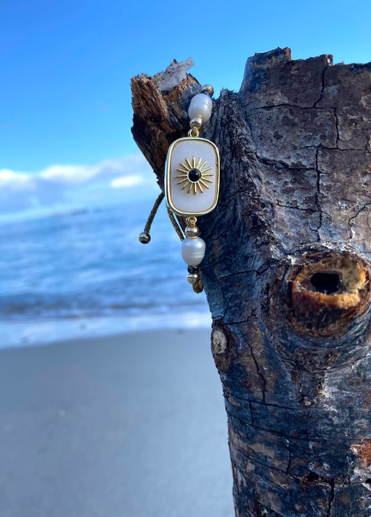 Bracelet USOLE Blanc - Nacre et onyx - MTFORJEL