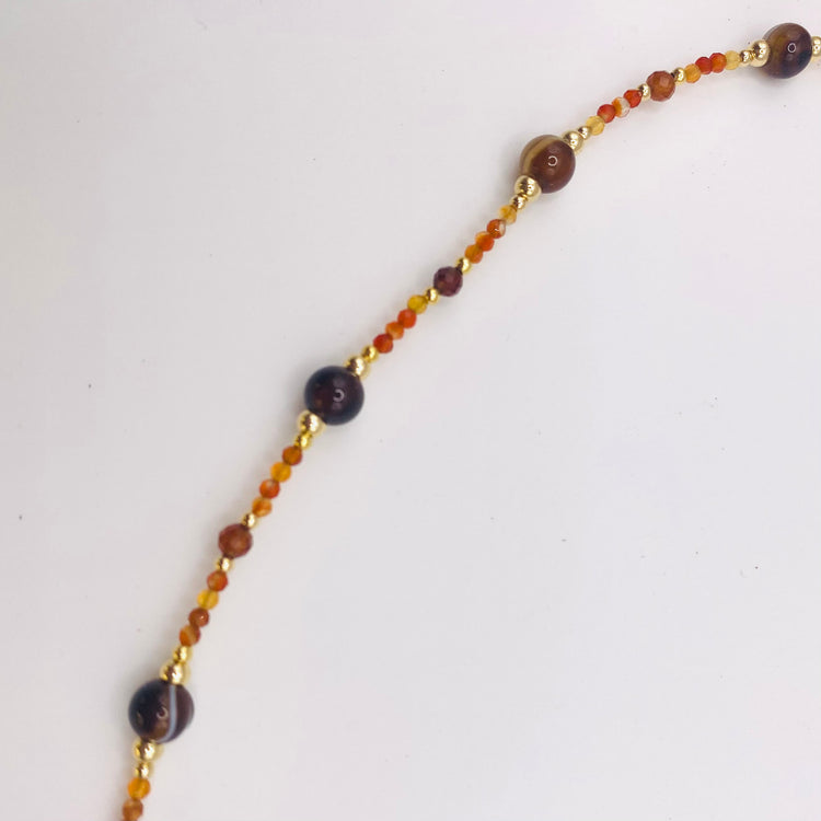 Collier FETTA DI VITA Brun orangé - Agate et Cornaline - MTFORJEL
