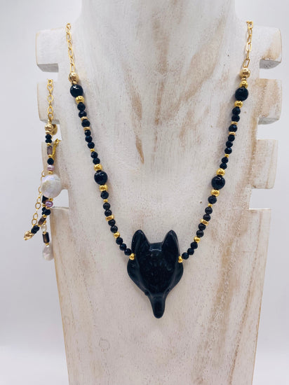 Collier ANIMALUPA Noir - Obsidienne - MTFORJEL
