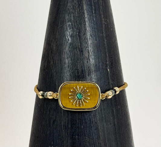 Bracelet USOLE Marron - Œil de tigre et malachite - MTFORJEL