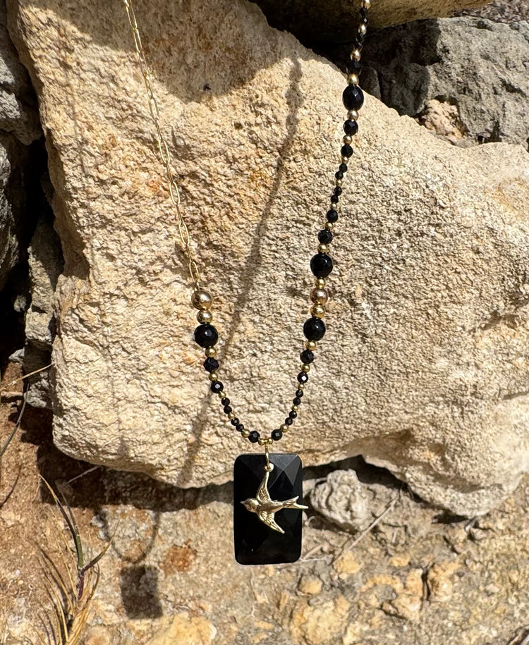 Collier ARUNDI - Onyx et obsidienne - MTFORJEL
