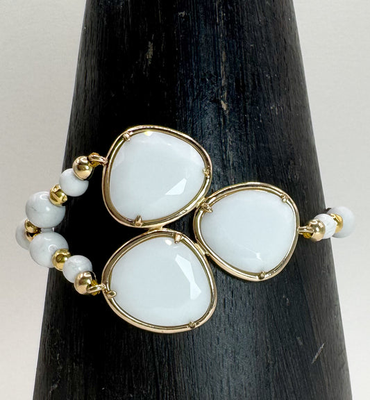 Bracelet FORTUNA DUO Blanc - Howlite - MTFORJEL