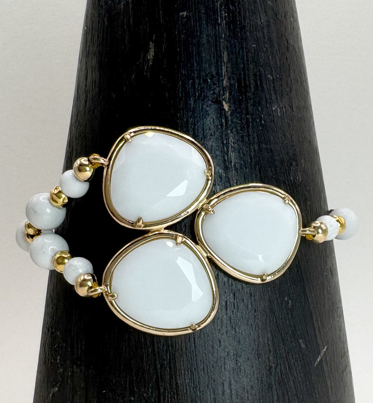 Bracelet FORTUNA DUO Blanc - Howlite - MTFORJEL