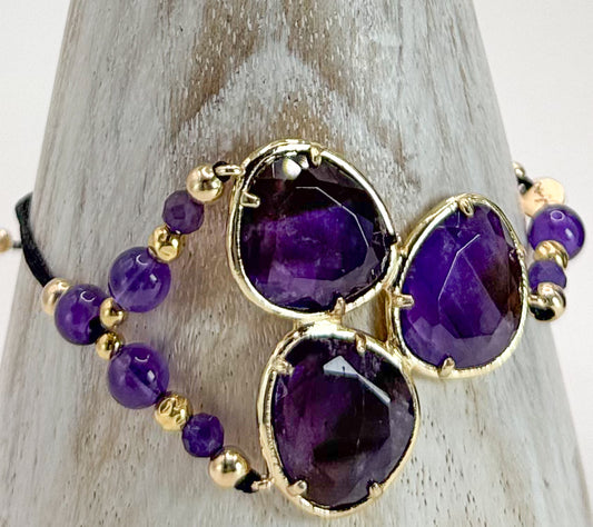 Bracelet FORTUNA DUO Violet - Améthyste - MTFORJEL