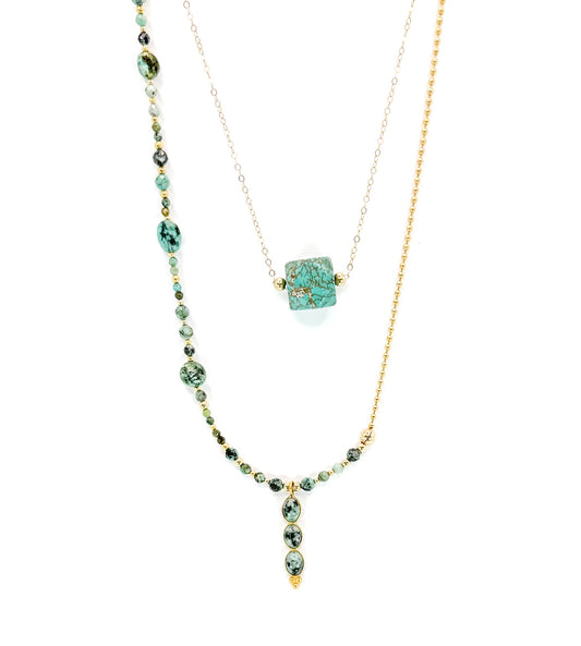 Collier TRIBALI 2 rangs | Turquoise - MTFORJEL