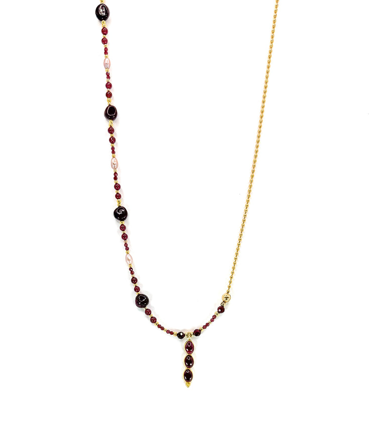 Collier sautoir TRIBALI | Grenat - MTFORJEL