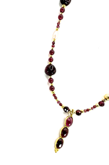 Collier sautoir TRIBALI | Grenat - MTFORJEL