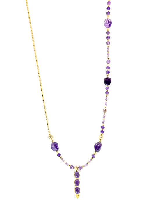 Collier sautoir TRIBALI | Améthyste - MTFORJEL