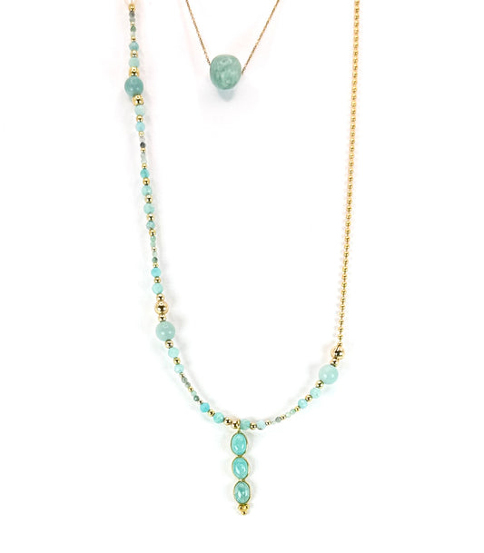 Collier TRIBALI 2 rangs | Amazonite - MTFORJEL