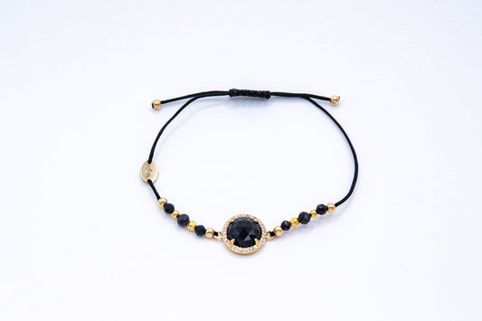 Bracelet PAVIMENTA n°1 Noir - Onyx et obsidienne - MTFORJEL