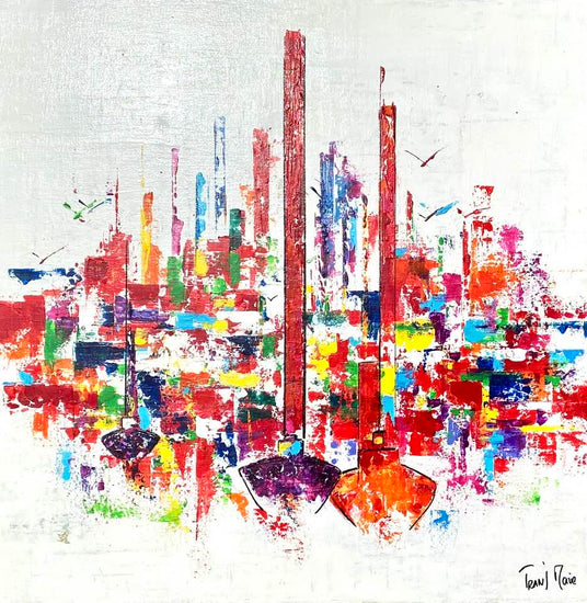 Inspiré de la vue de mon atelier.

Les voiliers devant l'Ile de Piana -Lavezzi.